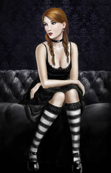 Pensive Goth Girl