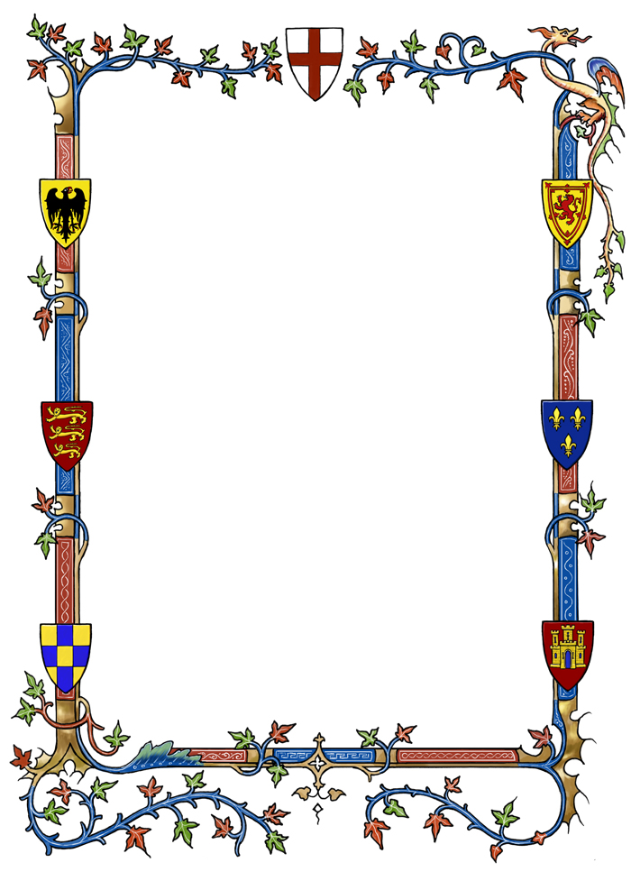 Medieval border with heraldry by dashinvaine