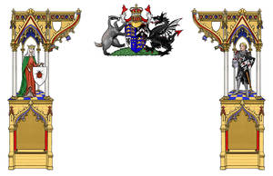 Gothic frame thing with heraldry