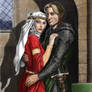 Medieval lovers colouring (line art by AJH)
