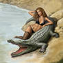 Girl And Crocodile