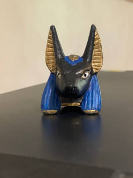 Anubis head painted