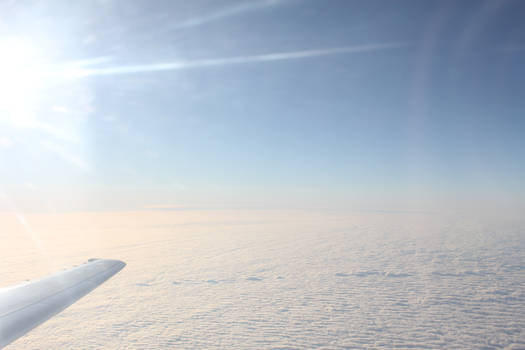 Above the clouds.