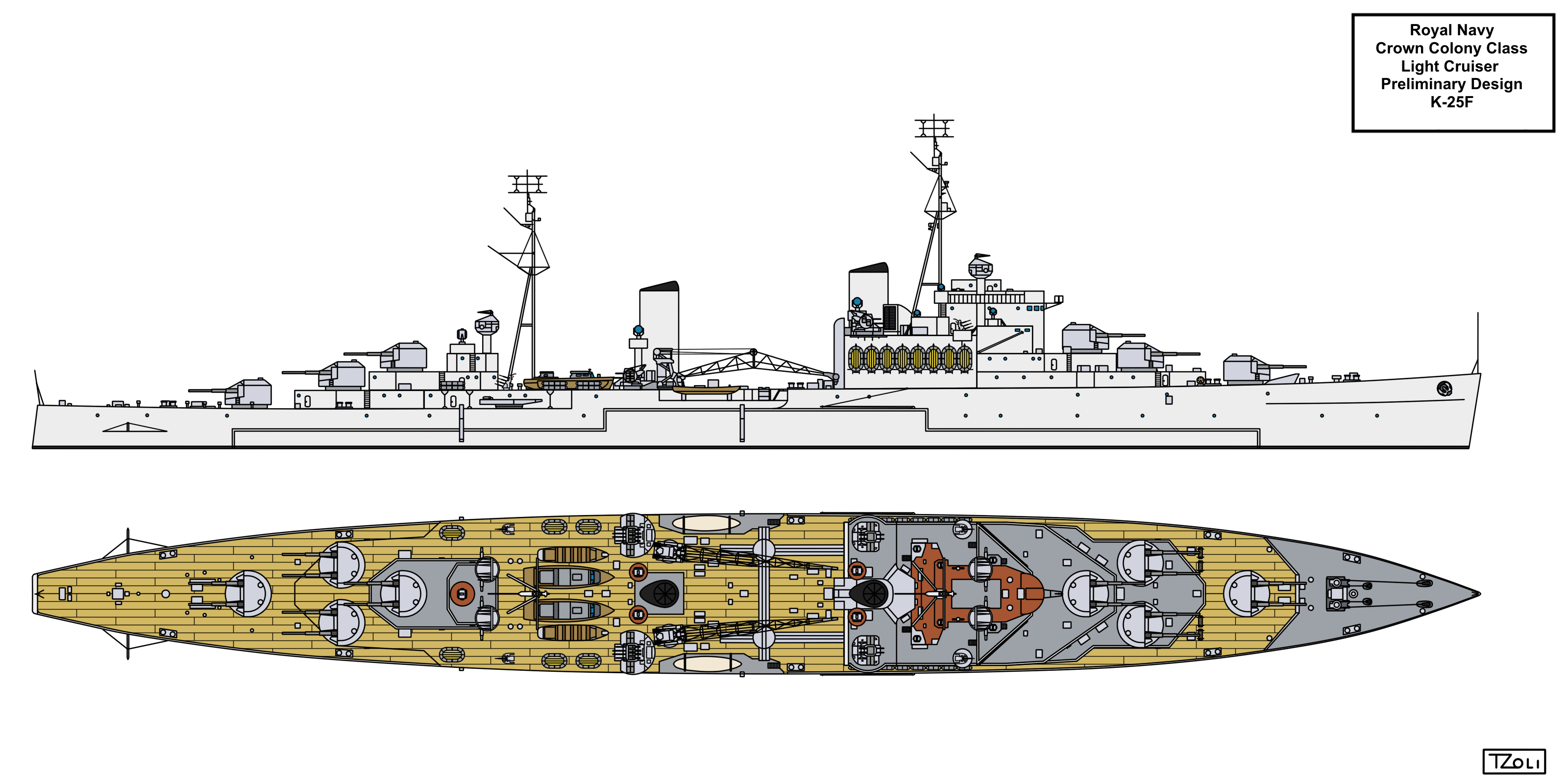 Light Cruiser Design K-25F by Tzoli