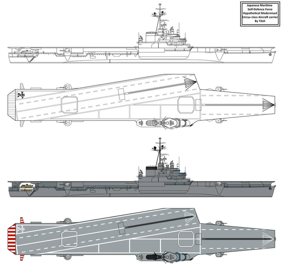 Unryu Class Modernised Unryu class Aircraft Carrier by Tzoli on DeviantArt