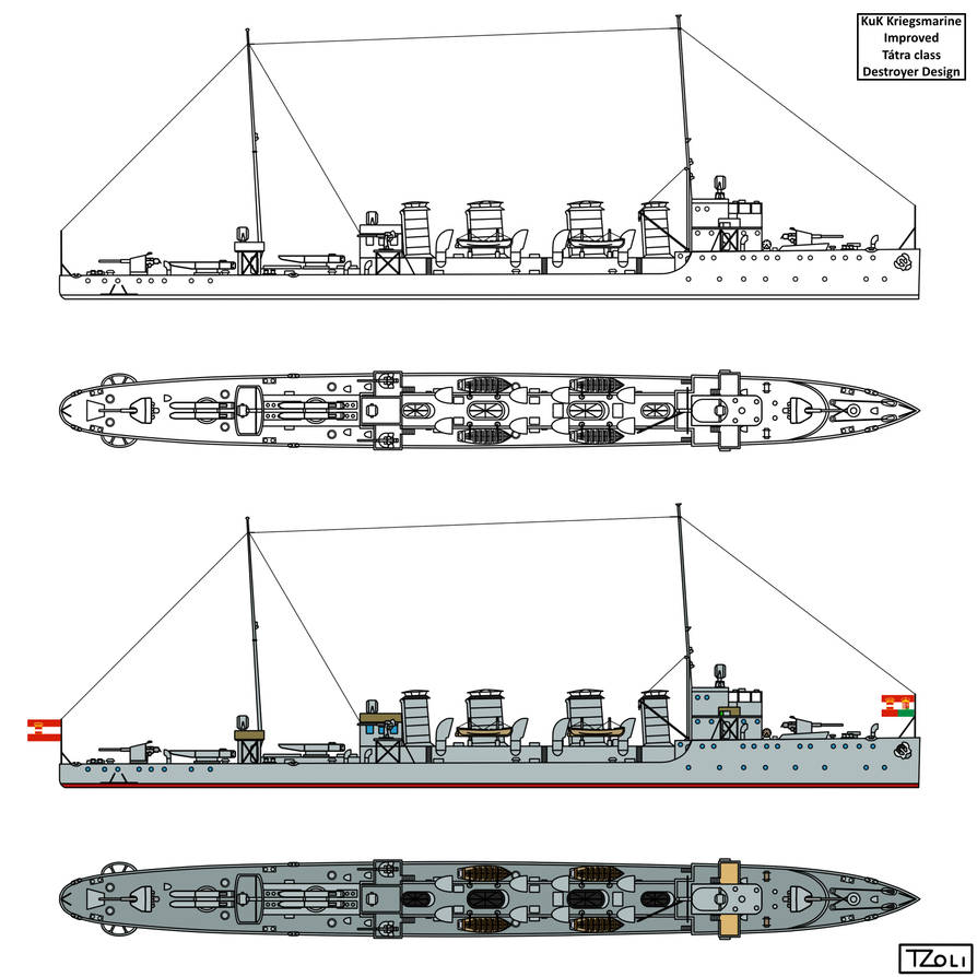 Improved Tatra class Destroyer Design by Tzoli