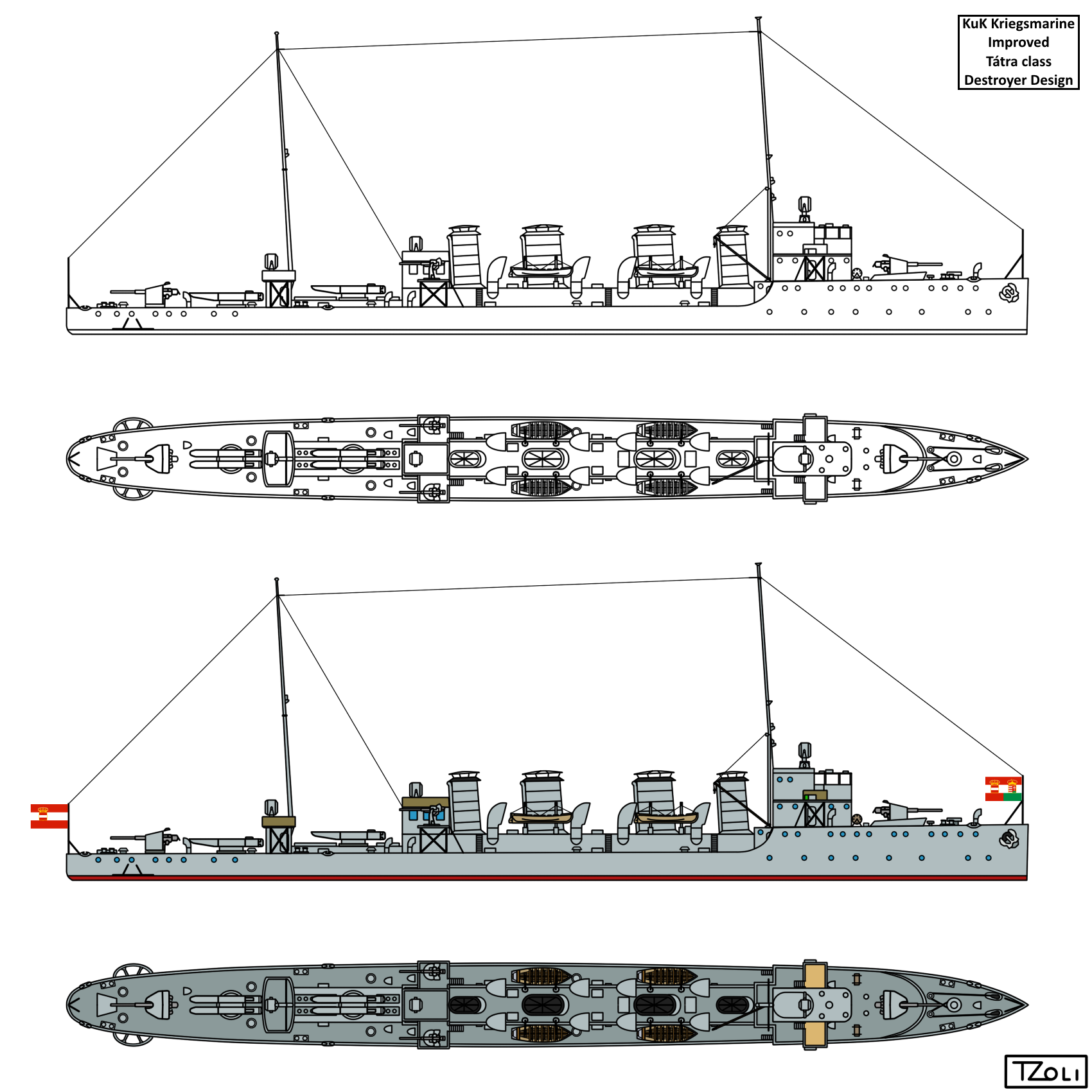 Improved Tatra class Destroyer Design by Tzoli