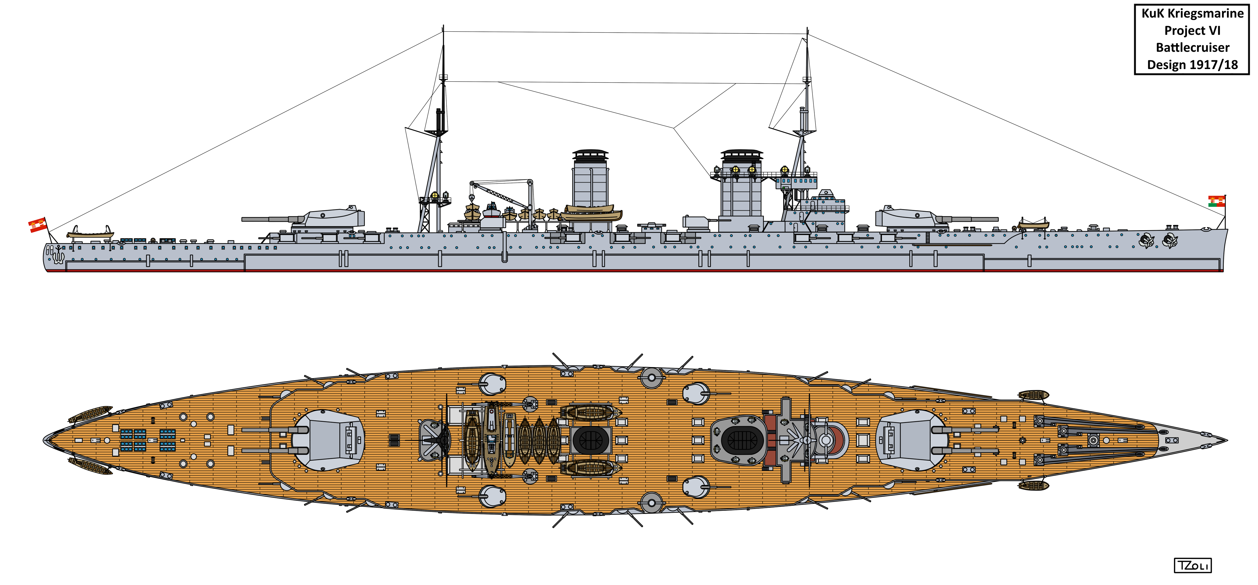 Austro-Hungarian Project VI Battlecruiser Design