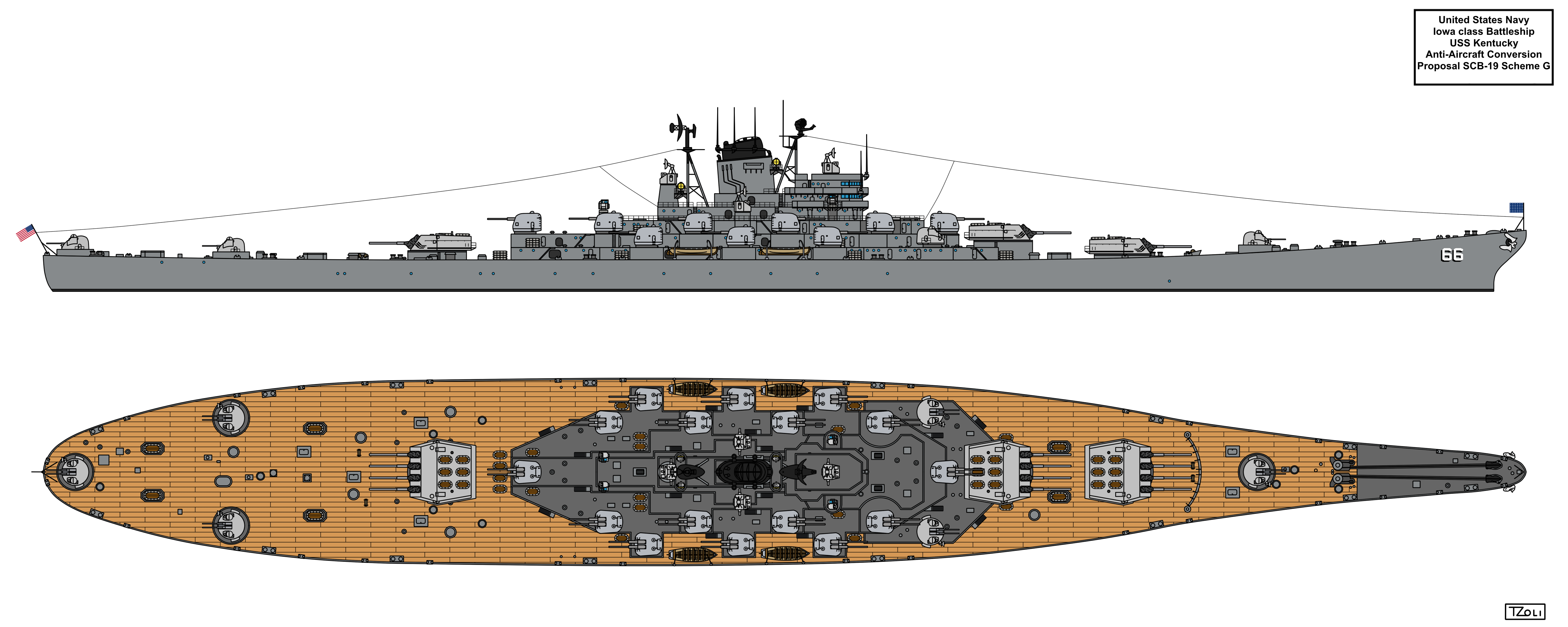 Anti-Aircraft Cruiser-Battleship USS Kentucky G