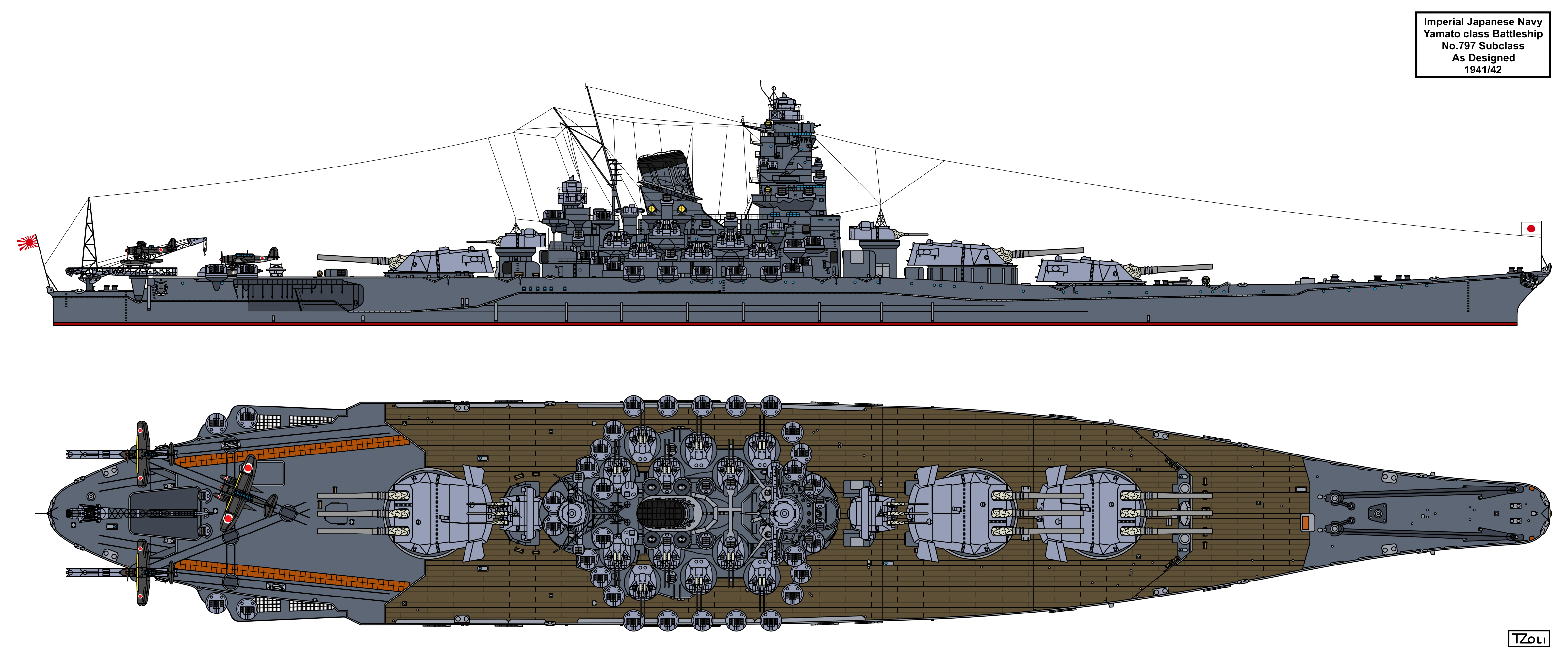 Yamato class Battleship No.797 subclass by Tzoli on DeviantArt Yamato class Battleship No.797 subclass by Tzoli on DeviantArt