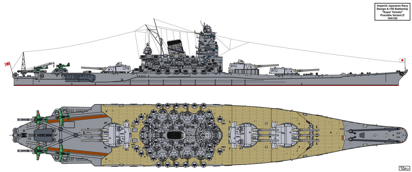 A-150 Super Yamato class possible variant D by Tzoli