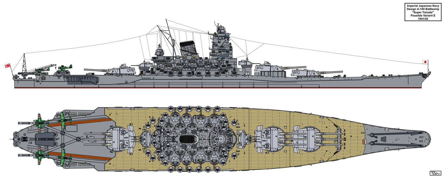 A-150 Super Yamato class possible variant E by Tzoli