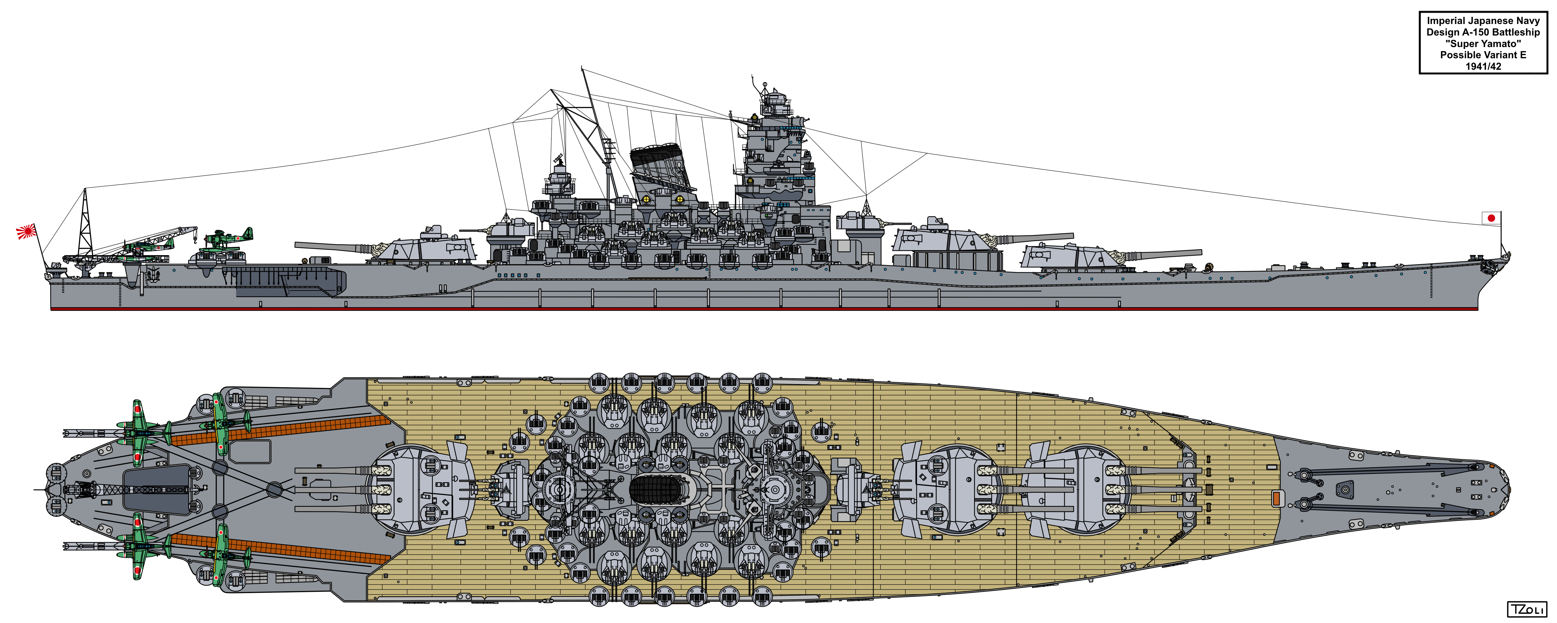 A-150 Super Yamato class possible variant E by Tzoli