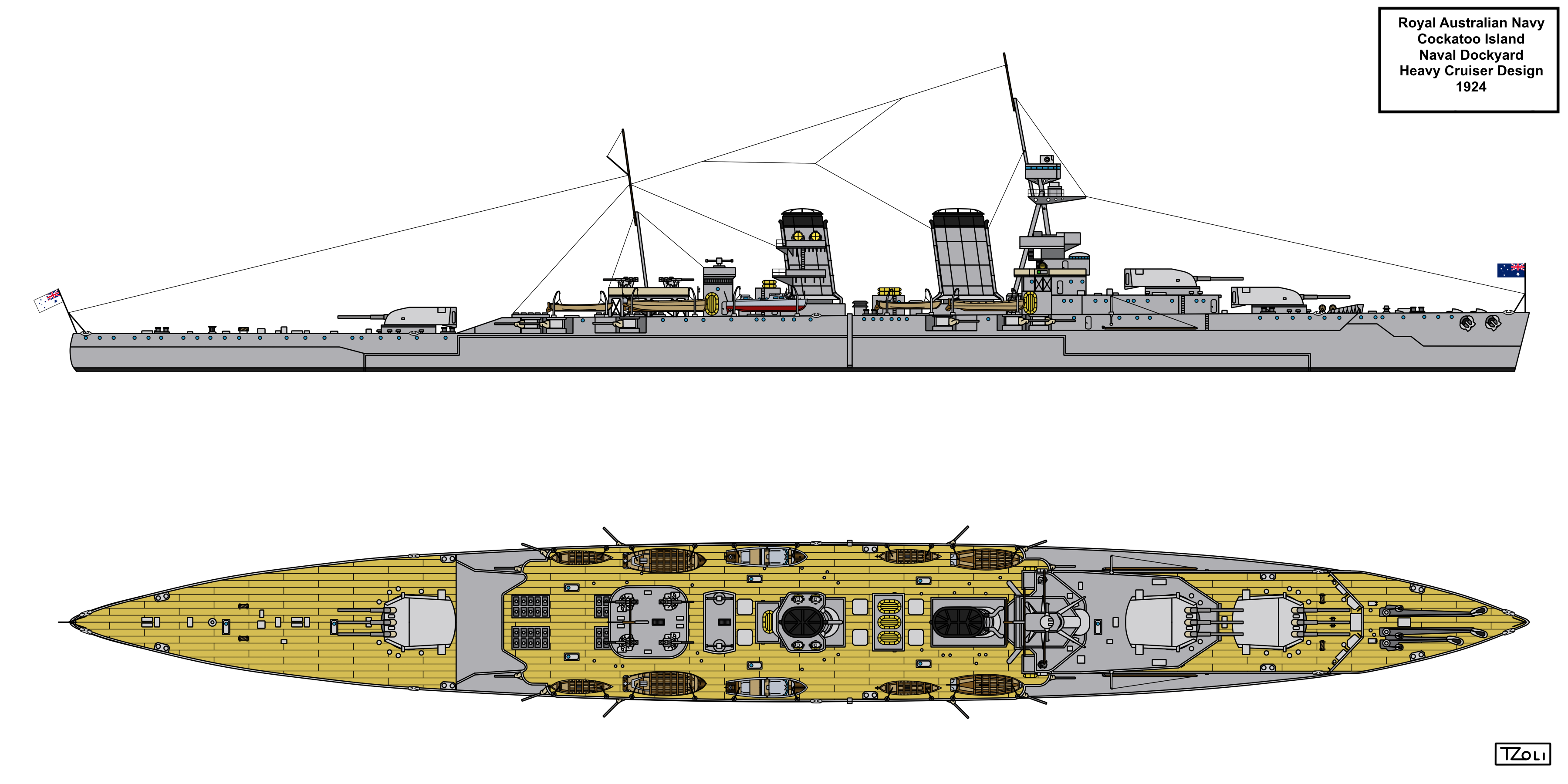 Cockatoo Heavy Cruiser Proposal by Tzoli