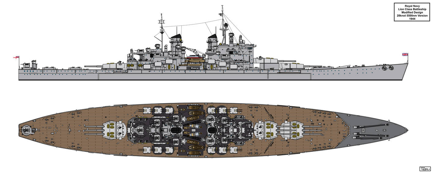 HMS Lion 1944 design