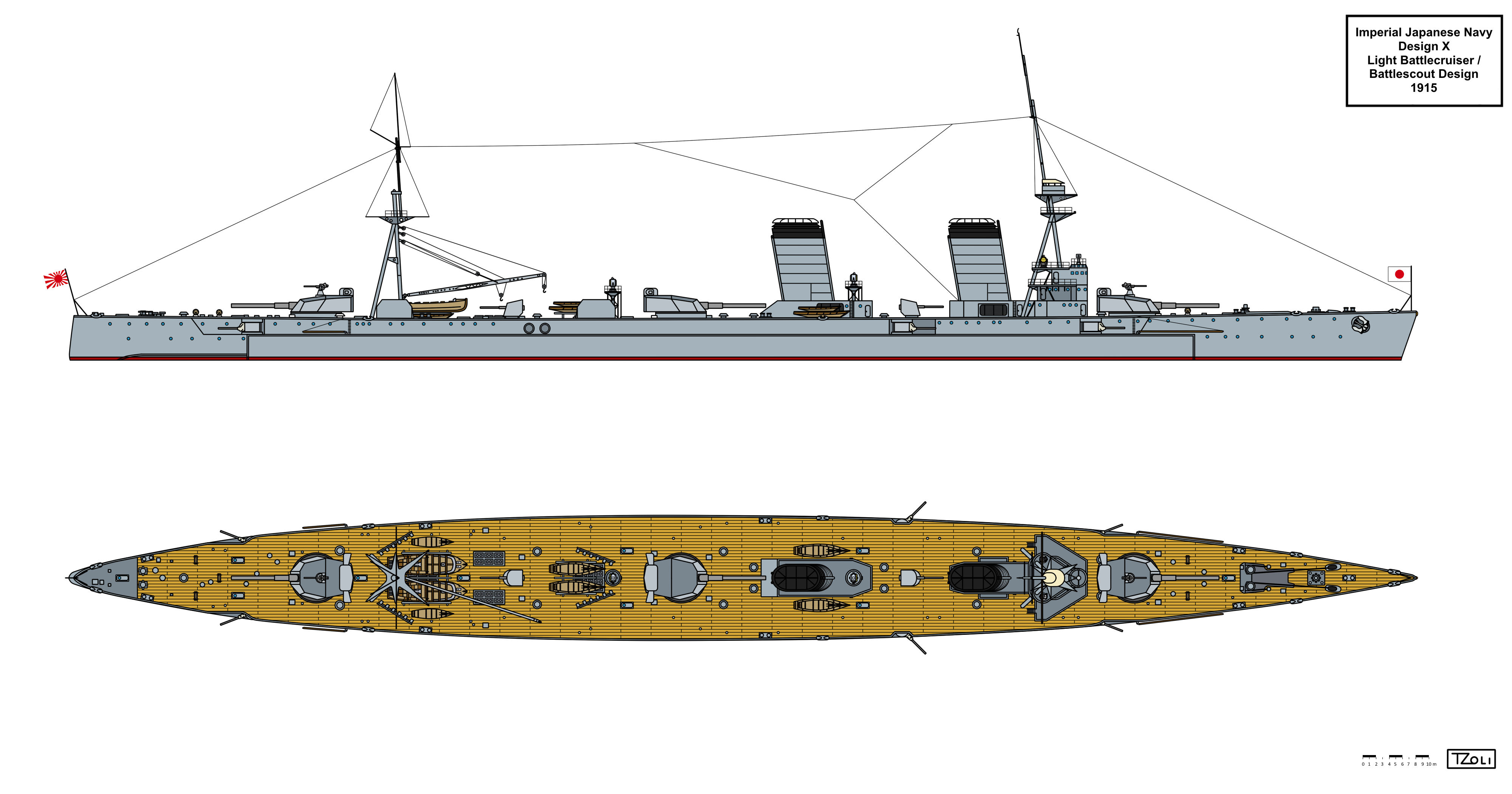 Ijn Deviantart IJN Design X Light Battlecruiser Design by Tzoli on DeviantArt
