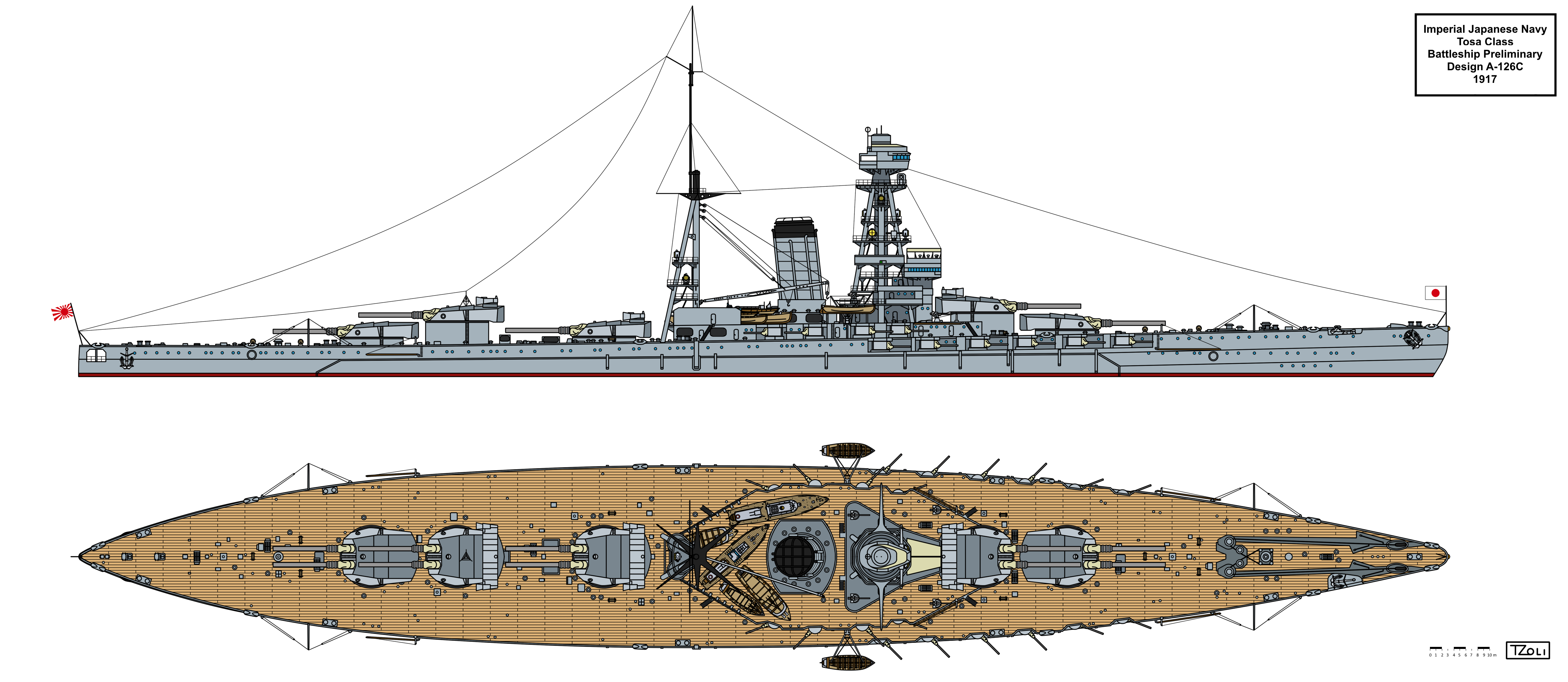IJN Battleship Design A126C by Tzoli on DeviantArt