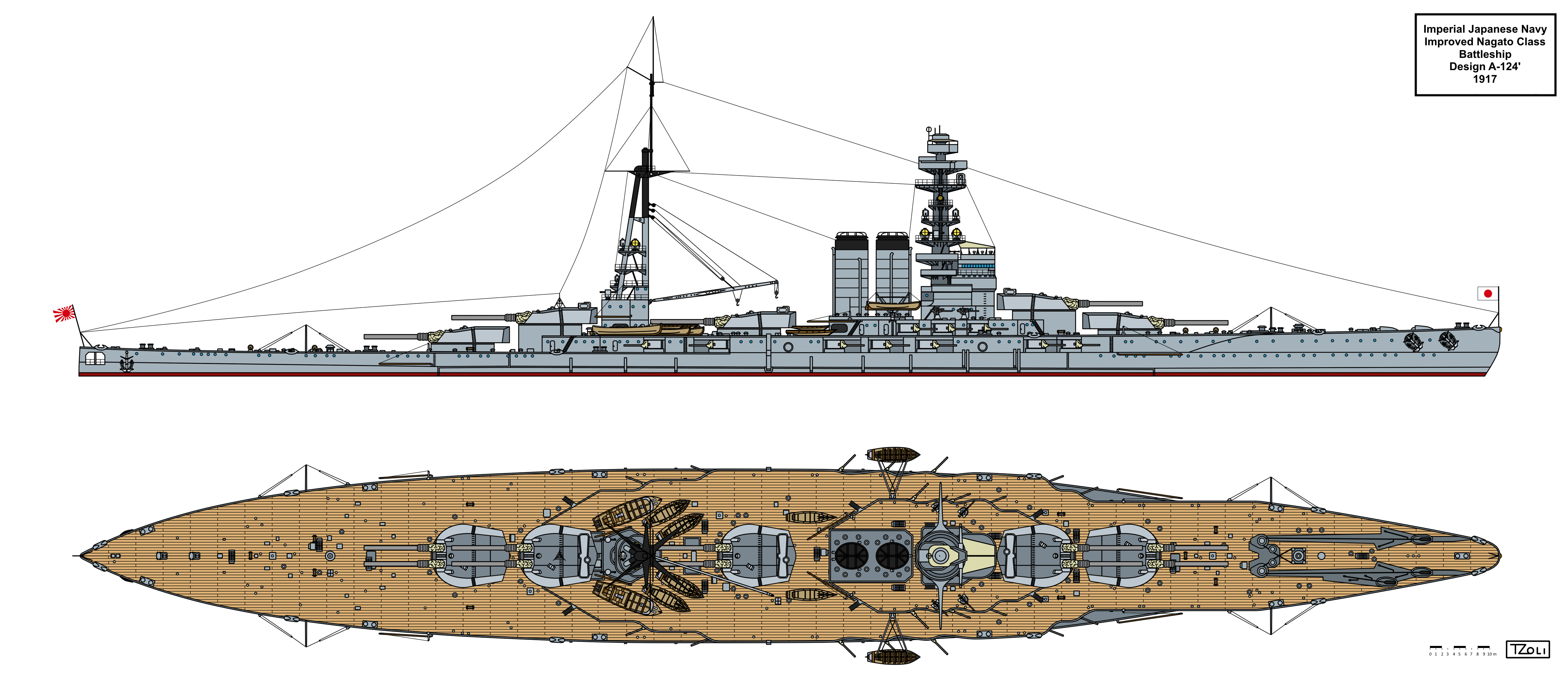 Ijn Deviantart IJN Battleship Design A-124' by Tzoli on DeviantArt