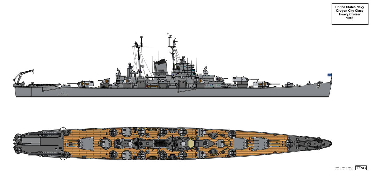Oregon City Class as Finished 1946 by Tzoli on DeviantArt