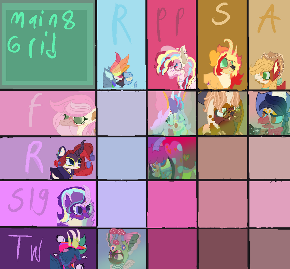 Mlp Grid by NightmareToyChica00 on DeviantArt