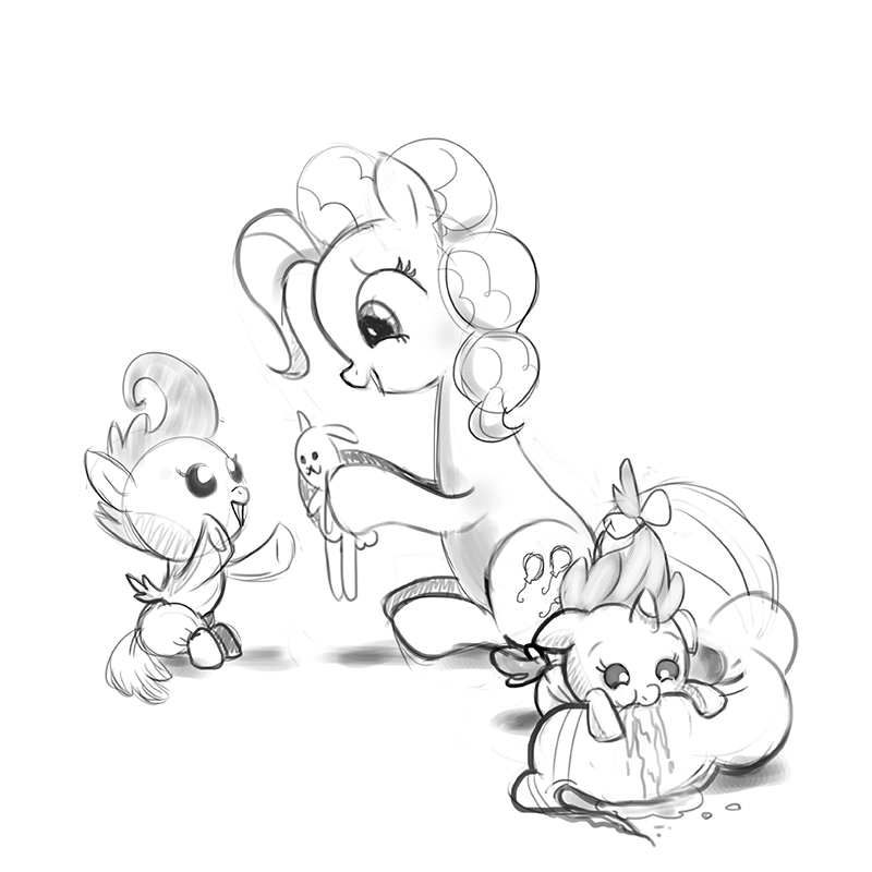 Pinkie Pie, Pound, and Pumpkin Cake Sketch