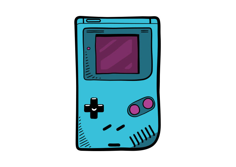 Game Boy Video Game Console Vector Drawing