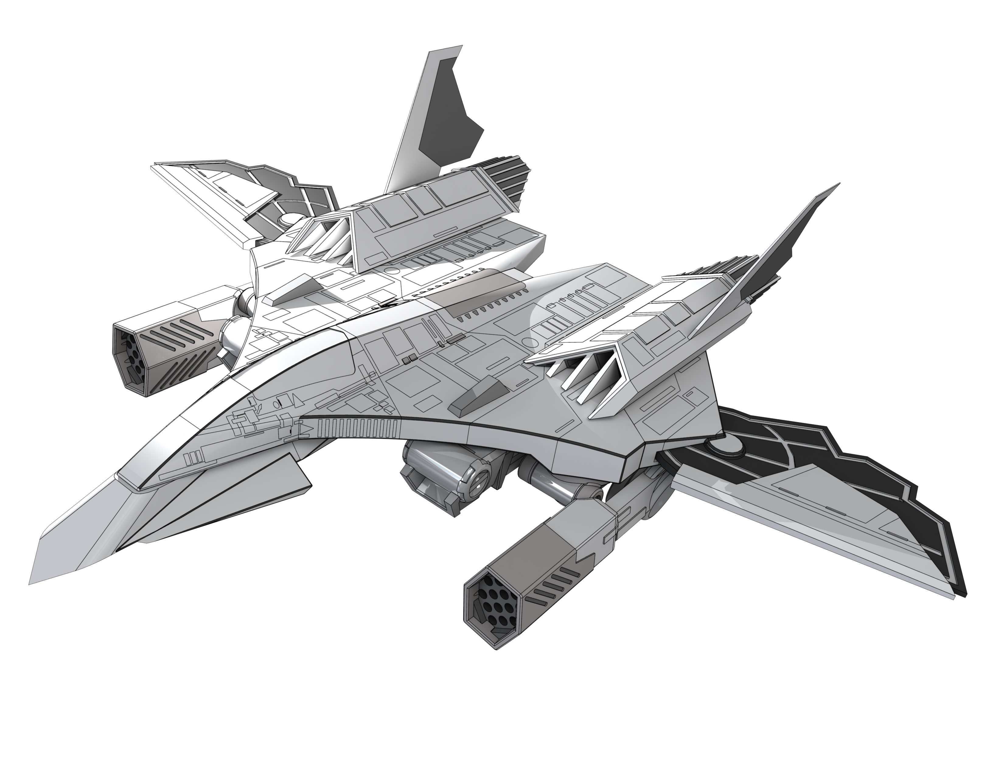 Top view of my take on the Rasulka Fighter