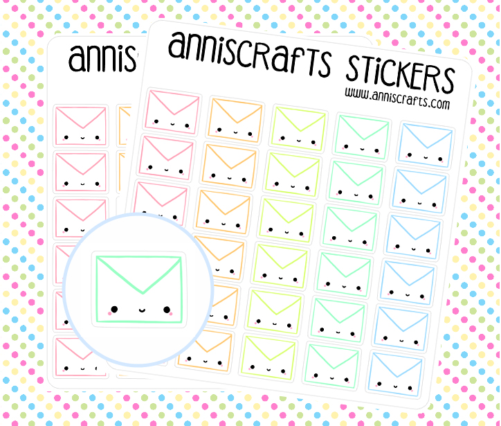 Kawaii Envelope Stickers