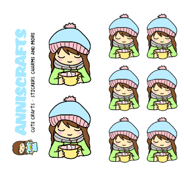 Annika Chibi Hot Chocolate Planner Stickers