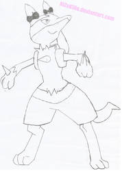 Lucario with some ribbons (uncolored)