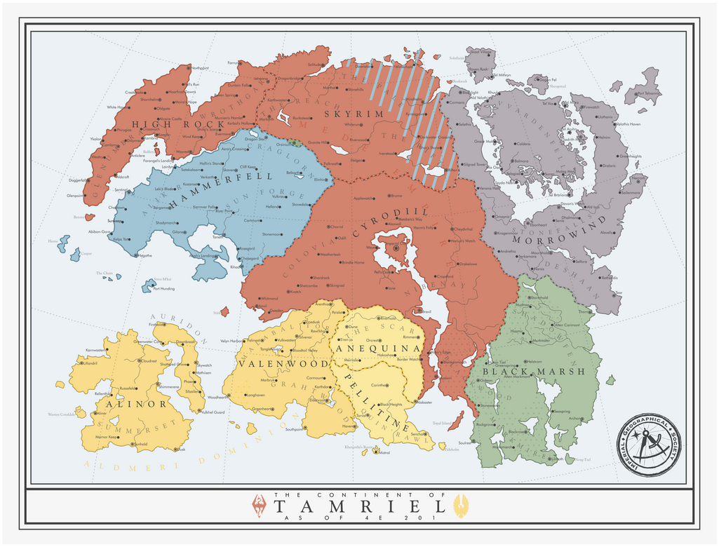 Map of Tamriel by Oki-Dokio on DeviantArt