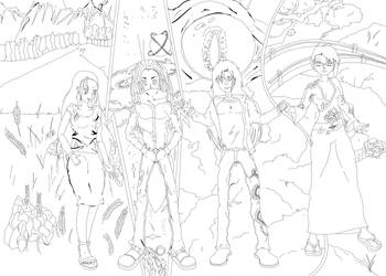 Four Generals LineArt by Mejinomaru