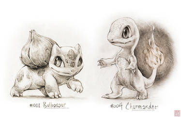 #001 - Bulbasaur and #004 - Charmander