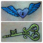 Heart and Key Couple Tattoo