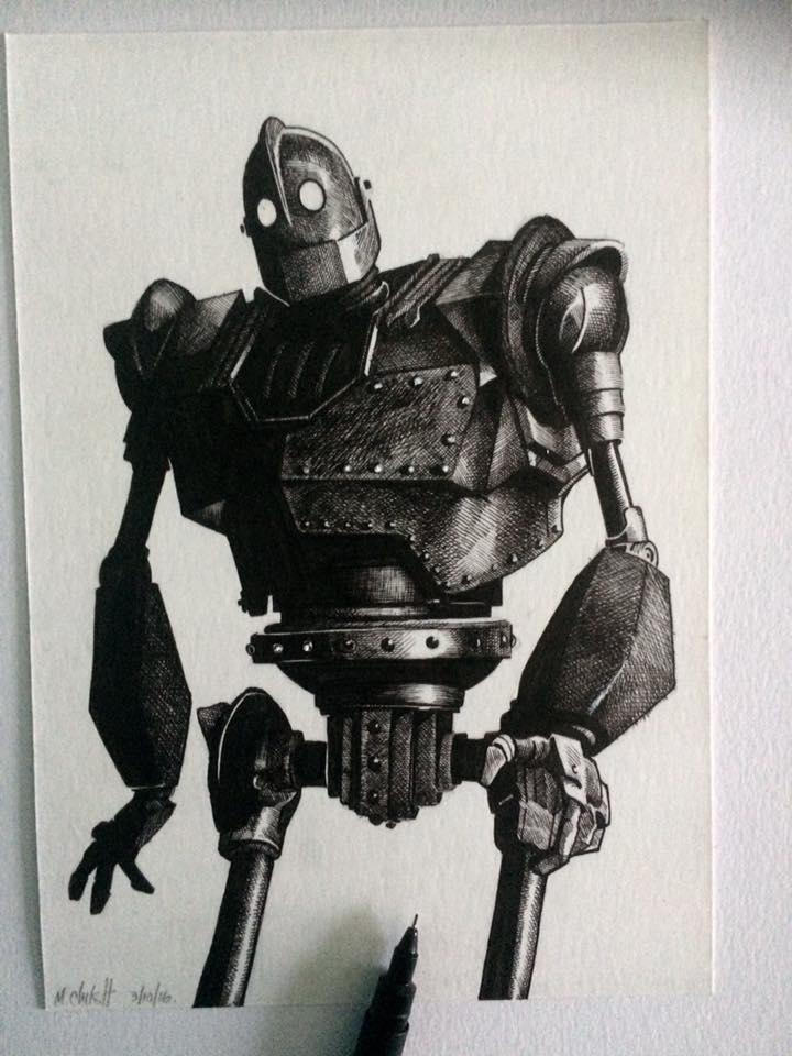 Iron Giant, ink drawing by mrmarkchilcott on DeviantArt