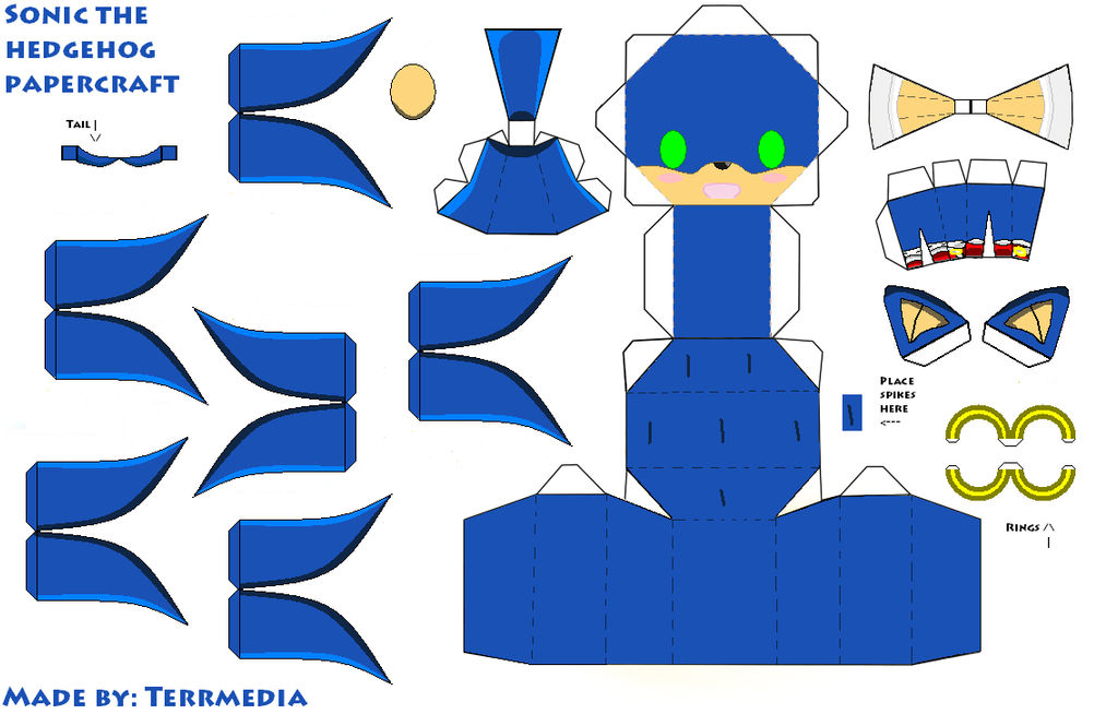 Sonic the hedgehog Papercraft by terrmedia on DeviantArt Sonic the hedgehog Papercraft by terrmedia on DeviantArt