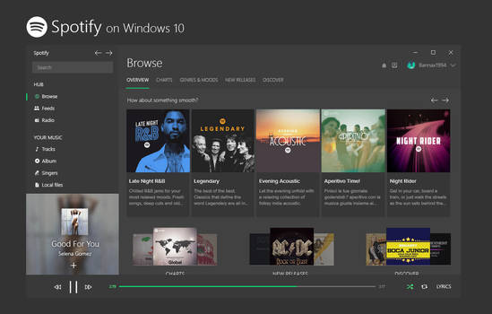 Spotify Universal App on Windows 10 - Concept