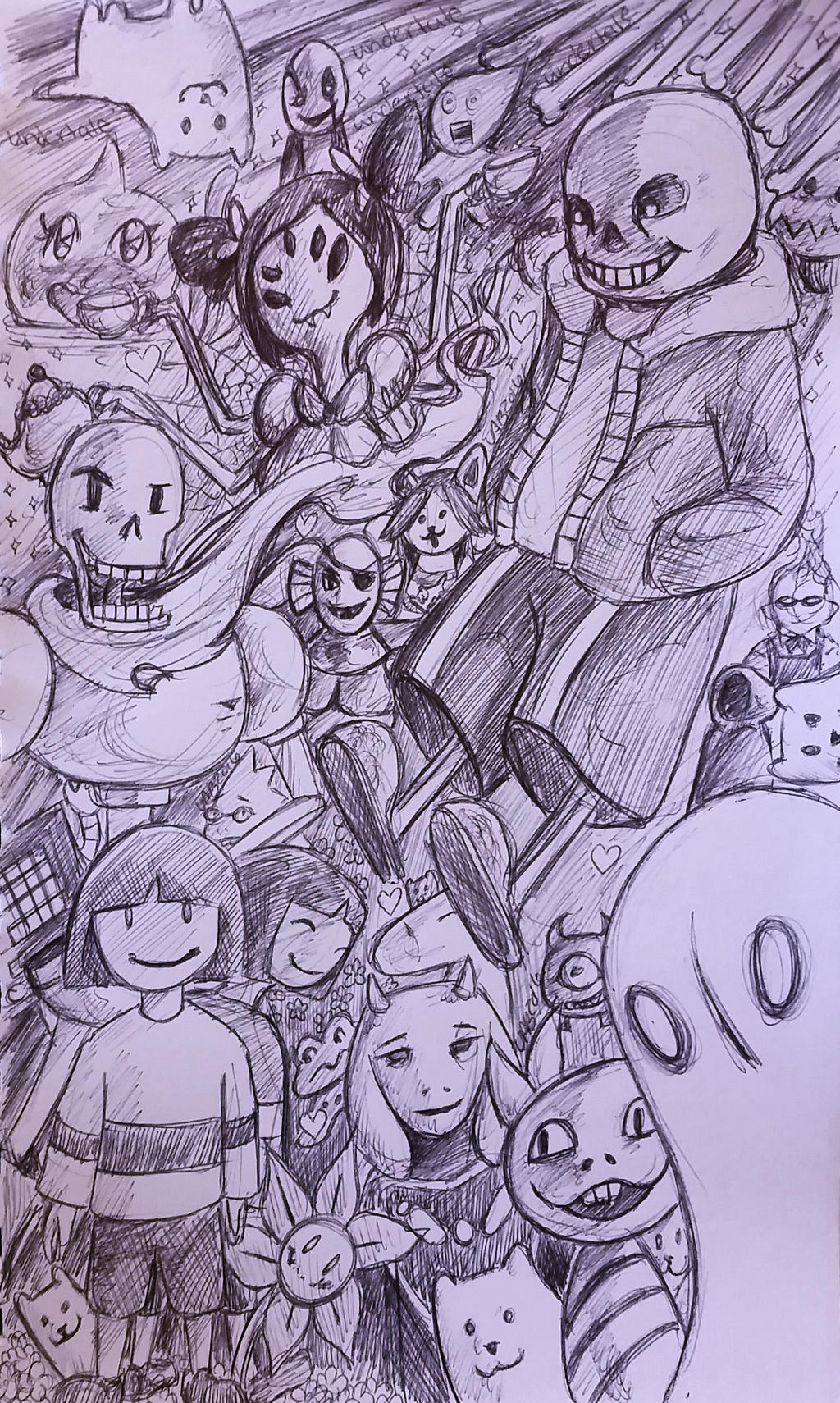 Undertale First Picture Pen Sketch: UNDERTALE by GreenAngel5 on DeviantArt