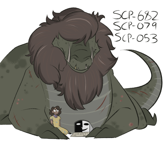 SCP-682 and SCP-053 Fanart