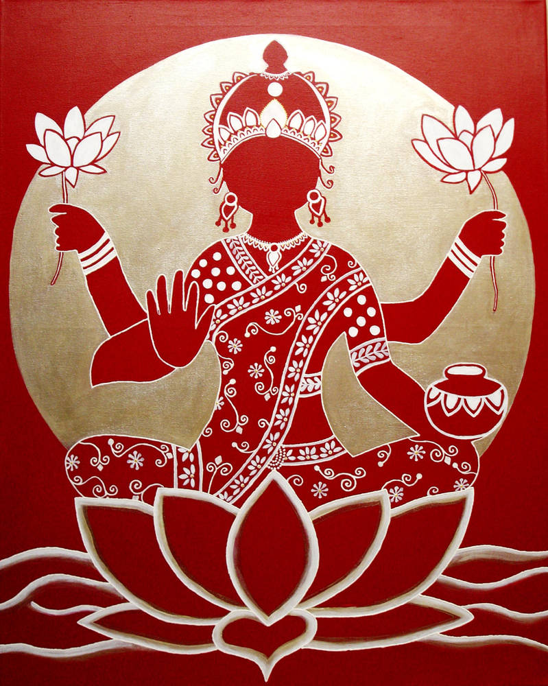 The Goddess Lakshmi By Chaoticatcreations On Deviantart Lakshmi pada is also known as shri. goddess lakshmi by chaoticatcreations