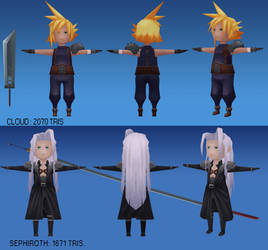 Final Fantasy VII Cloud and Sephiroth Turnaround by CGHow