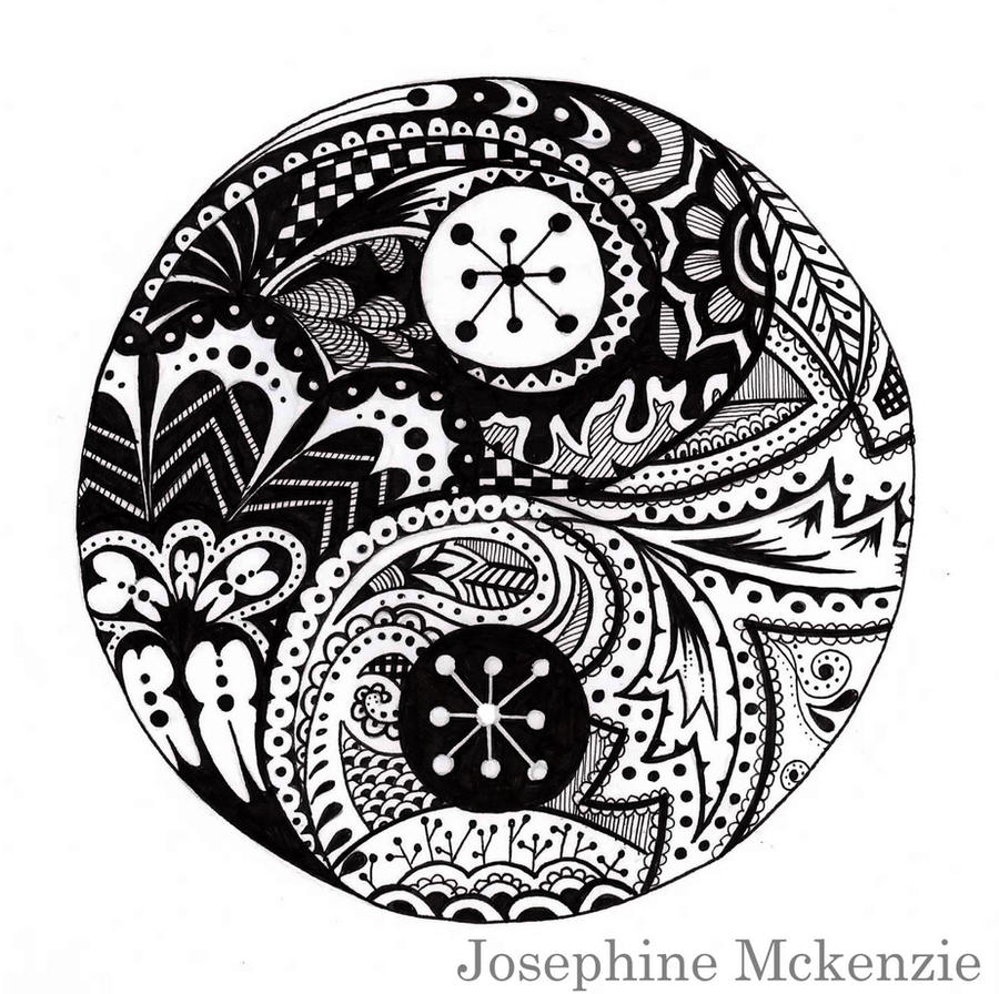 Ying and Yang Zentangle