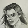 Female portrait in charcoal