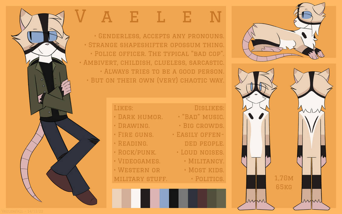 Vaelen Kit Rae Vaelen's Reference Sheet - 14/12/22. by VaelenFall on DeviantArt