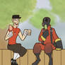 TF2- Pyro and Scout Hanging Out