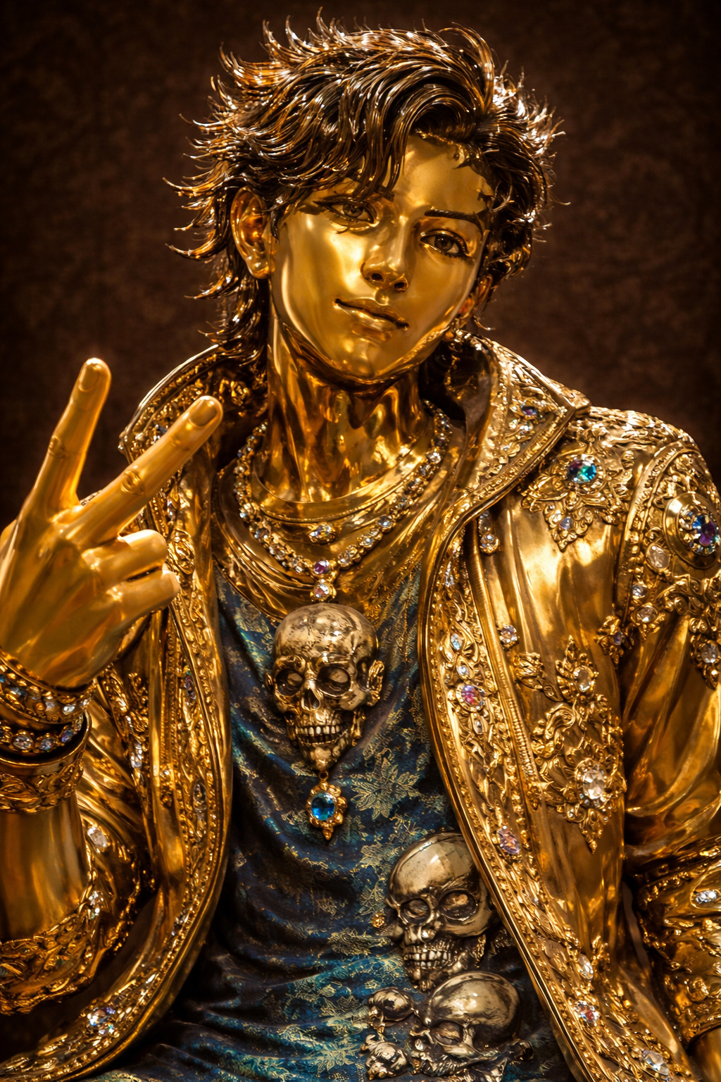 Demonj Luxurious gold sculpture with gemstones by Demonj on DeviantArt
