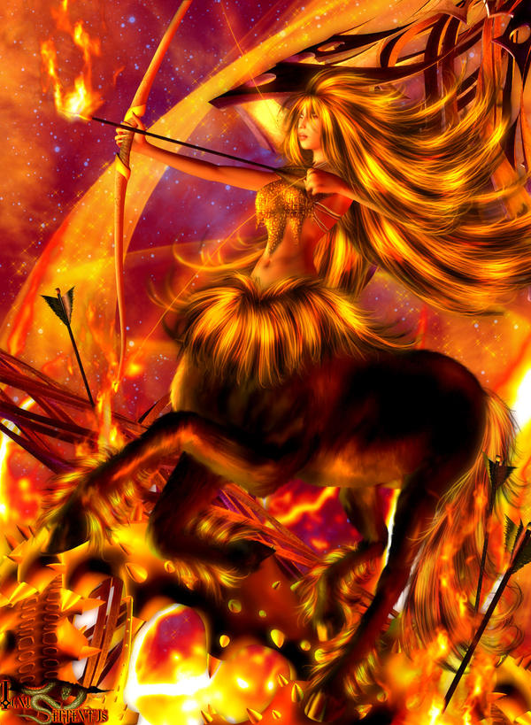 Огненные зодиаки. Зодиак Сагиттариус Стрелец. Сагитариус знак зодиака огонь. Огненный Стрелец. Огненный демон.