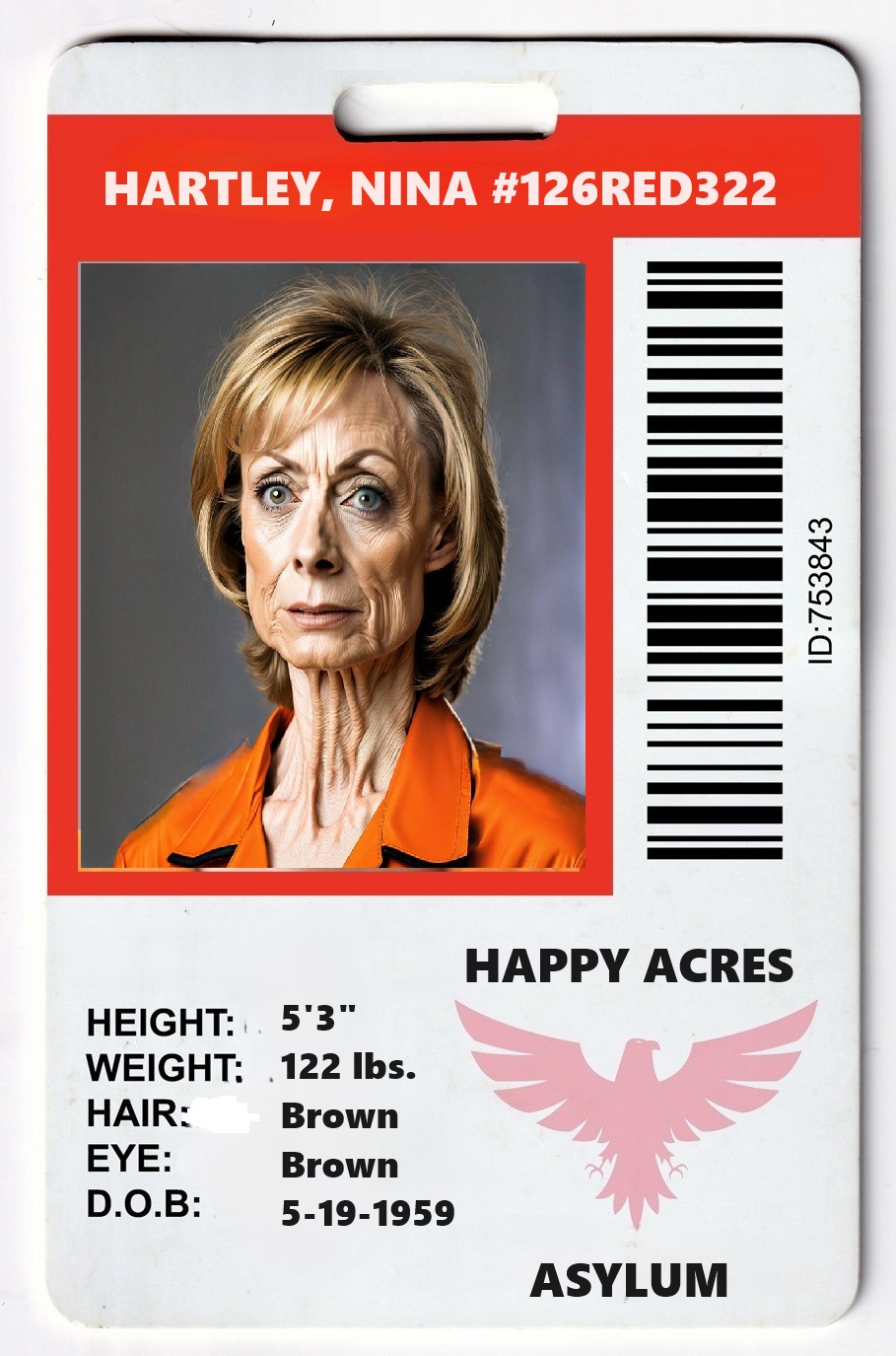 Nina Hartley Inmate ID Happy Acres by huskerjpg on DeviantArt
