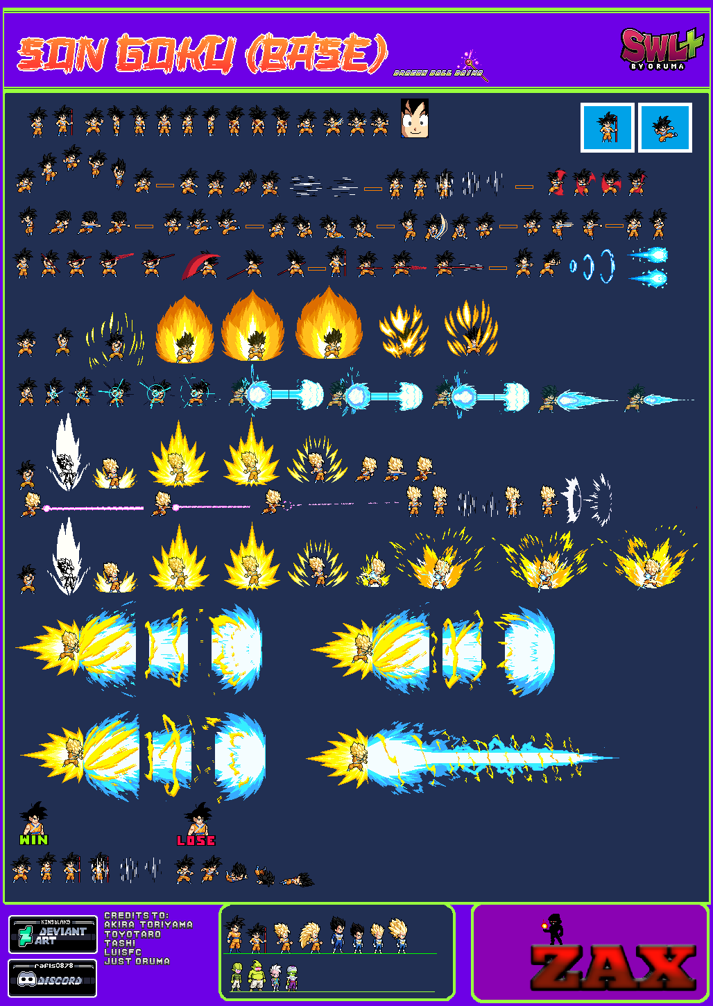 Sprite sheet goku swl dragon ball daima by kingblack9 on DeviantArt
