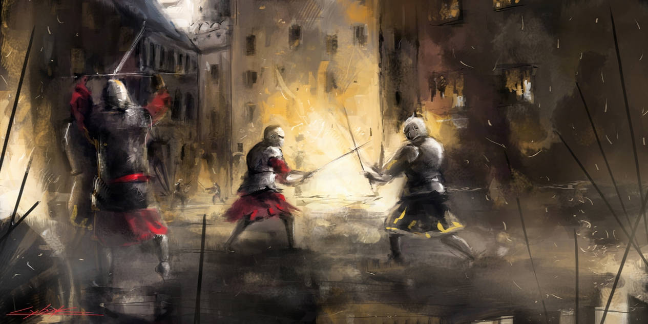 Битва схватка. Бой рыцарей. Средневековый бой арт. Сражение рыцарей средневековья.